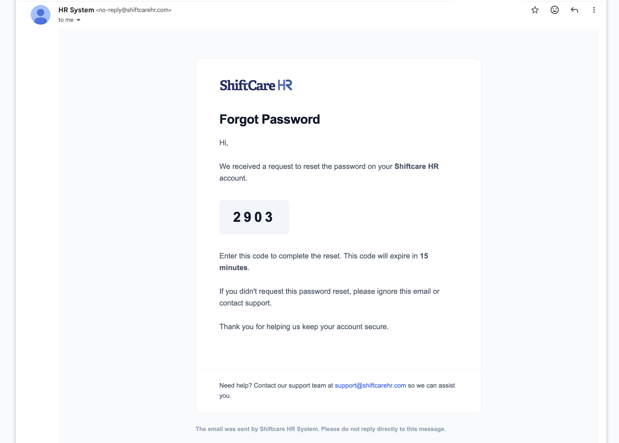 Forgot Password Email