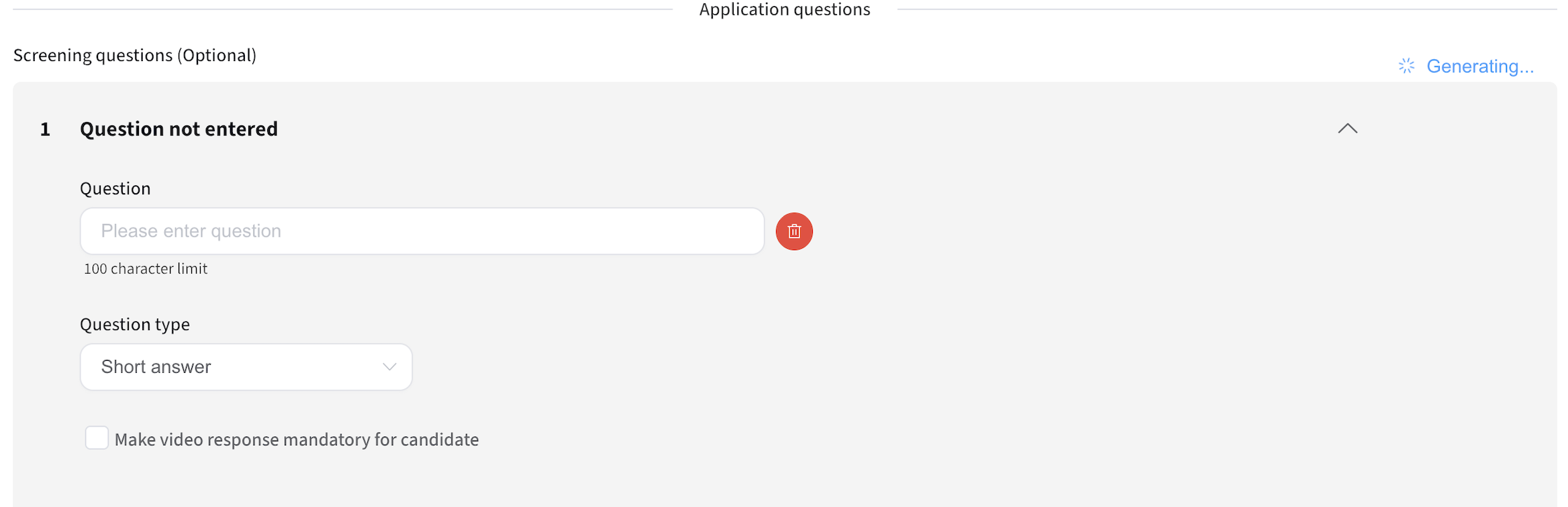 Job Listings - Screening Questions