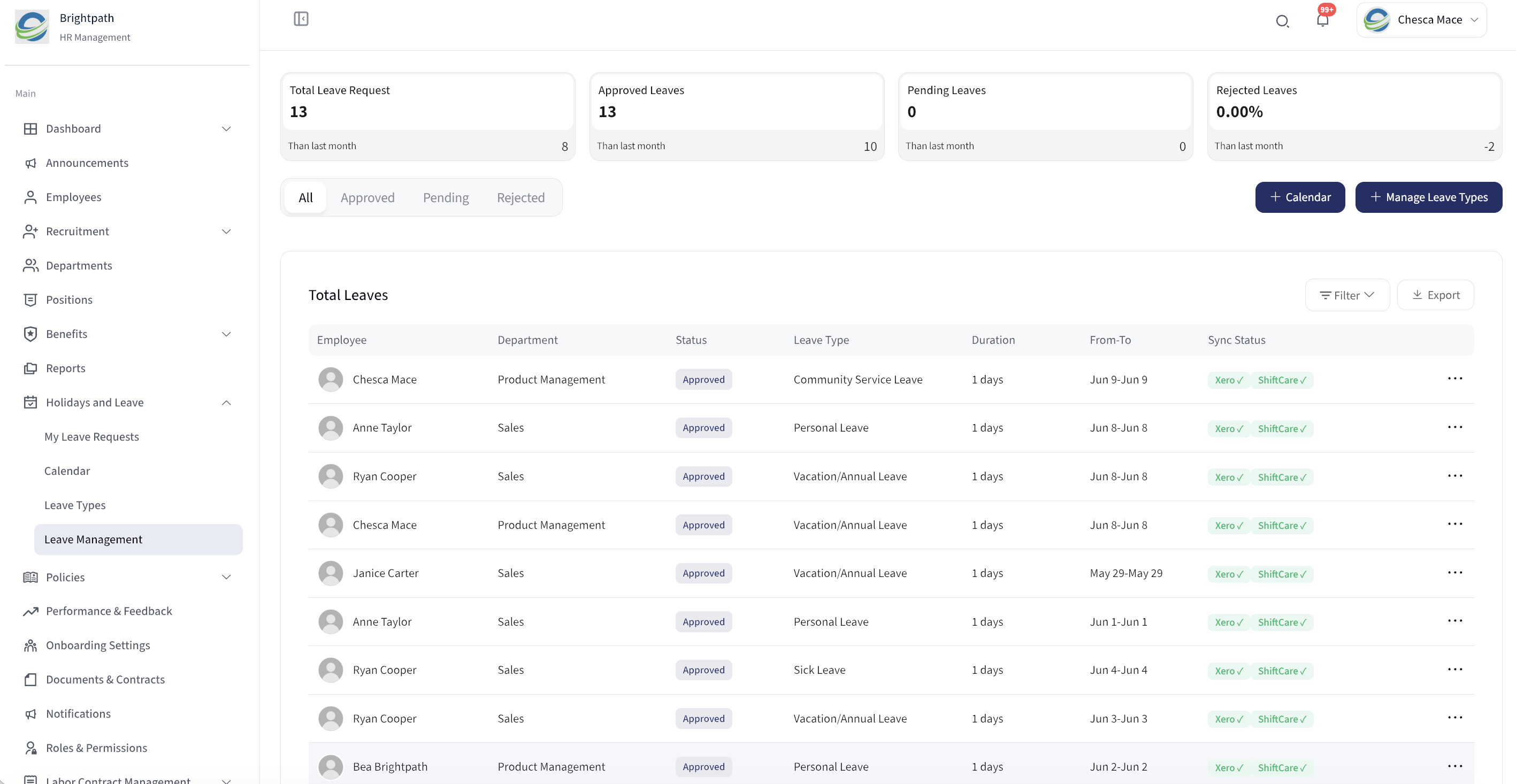 leave type