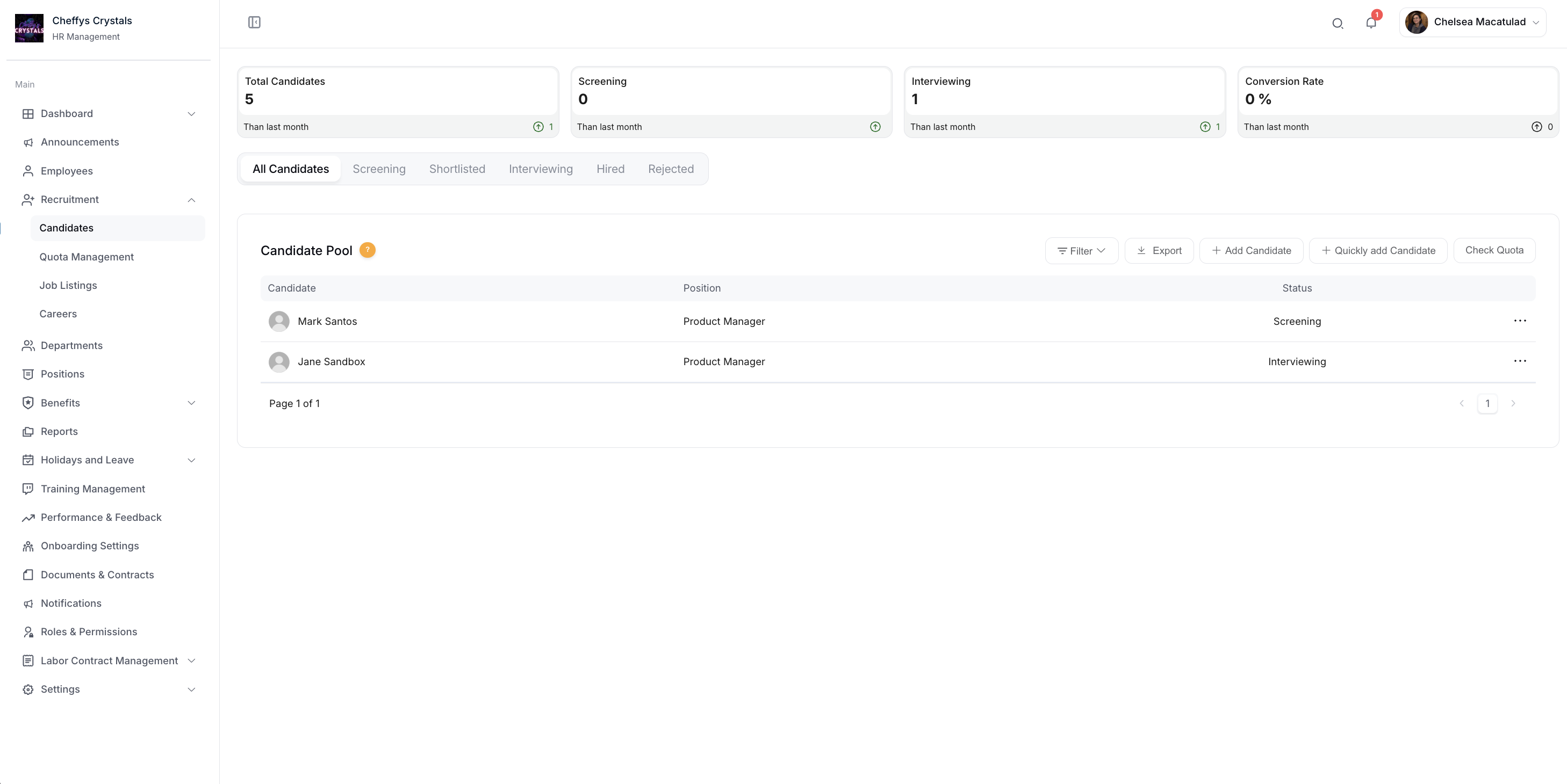 Recruitment Workflow