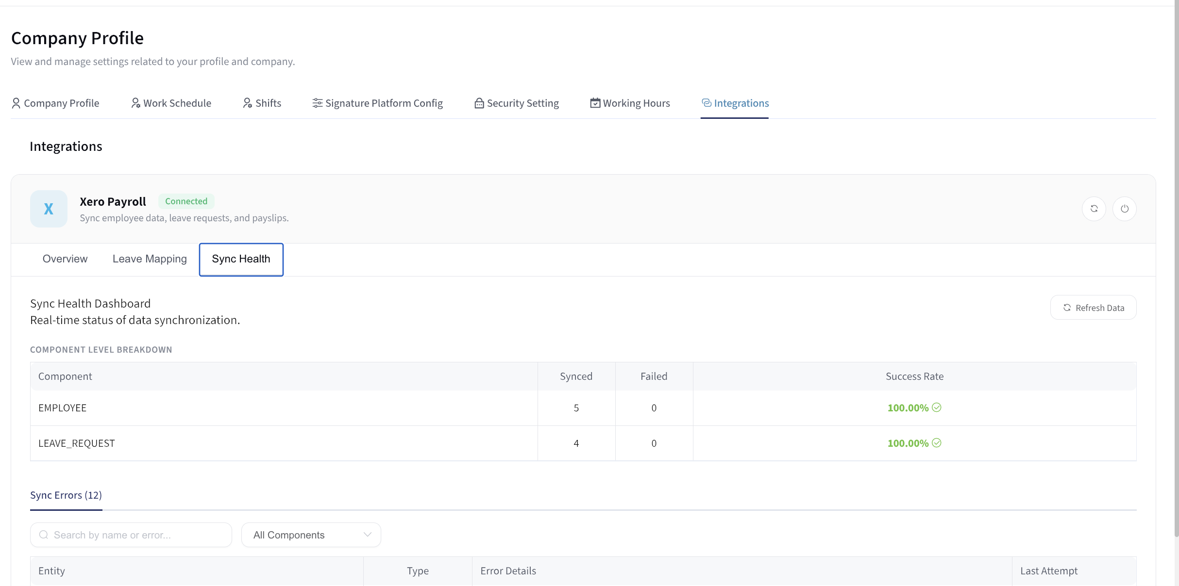 Xero Sync Health